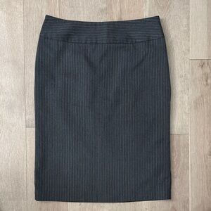 H&M Classic Dark Gray Pinstripe Pencil Skirt